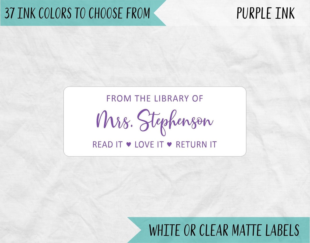 Teacher Classroom Library Book Sticker Labels, Read It Love It Return ...