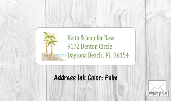 letter writing custom stationary coast labels Palm Tree return address pen pal beach stickers envelopes snail mail florida tropic