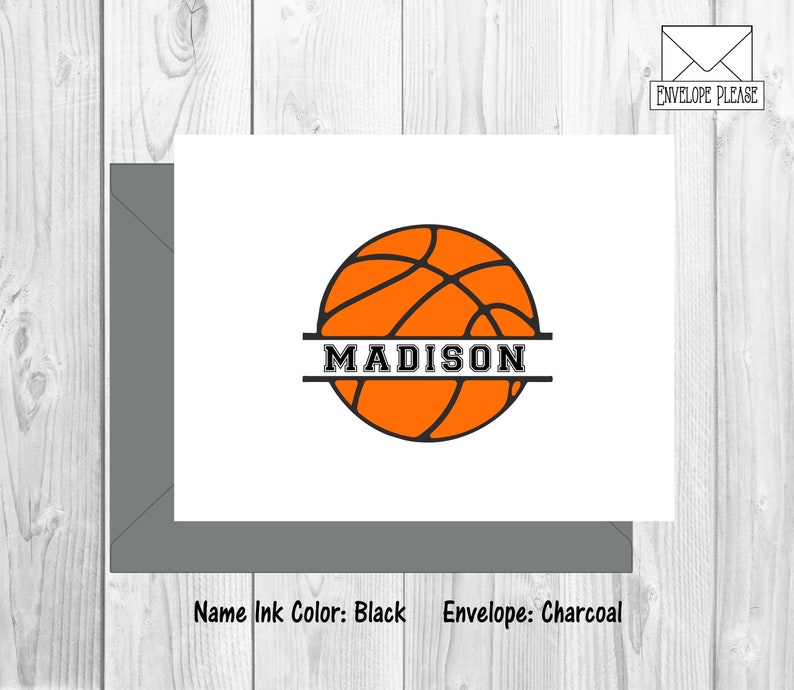 Basketball Thank You Cards Personalized Basketball Note Etsy