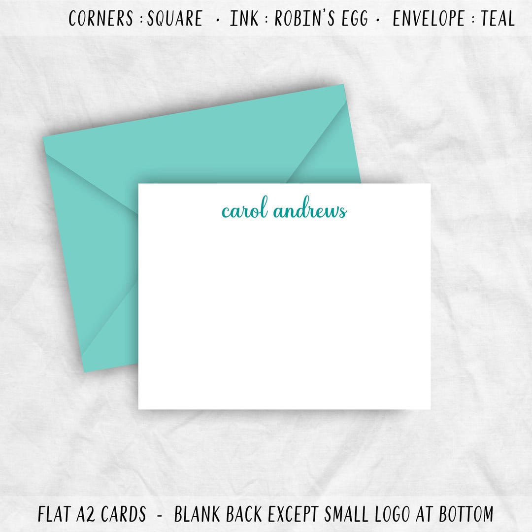 Personalized Script Name Note Cards: Flat Stationery, Thank You Cards ...