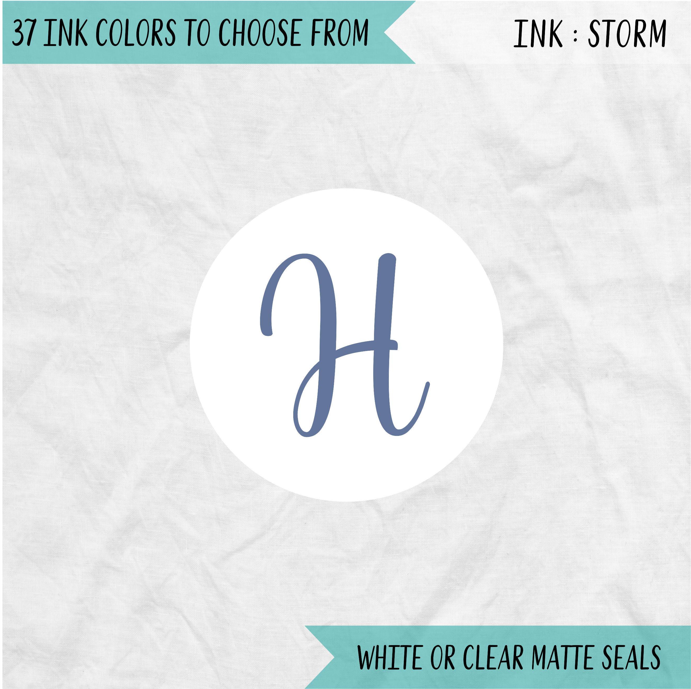 Initial Round 1.5" Envelope Seals for Envelopes, Wedding Treat Favor Invitation Seals, Treat Favor Bags Initial Closure Stickers, R15.SCRIPT