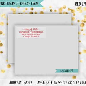 Class of 2025 Graduation Return Address Labels, White or Clear High ...