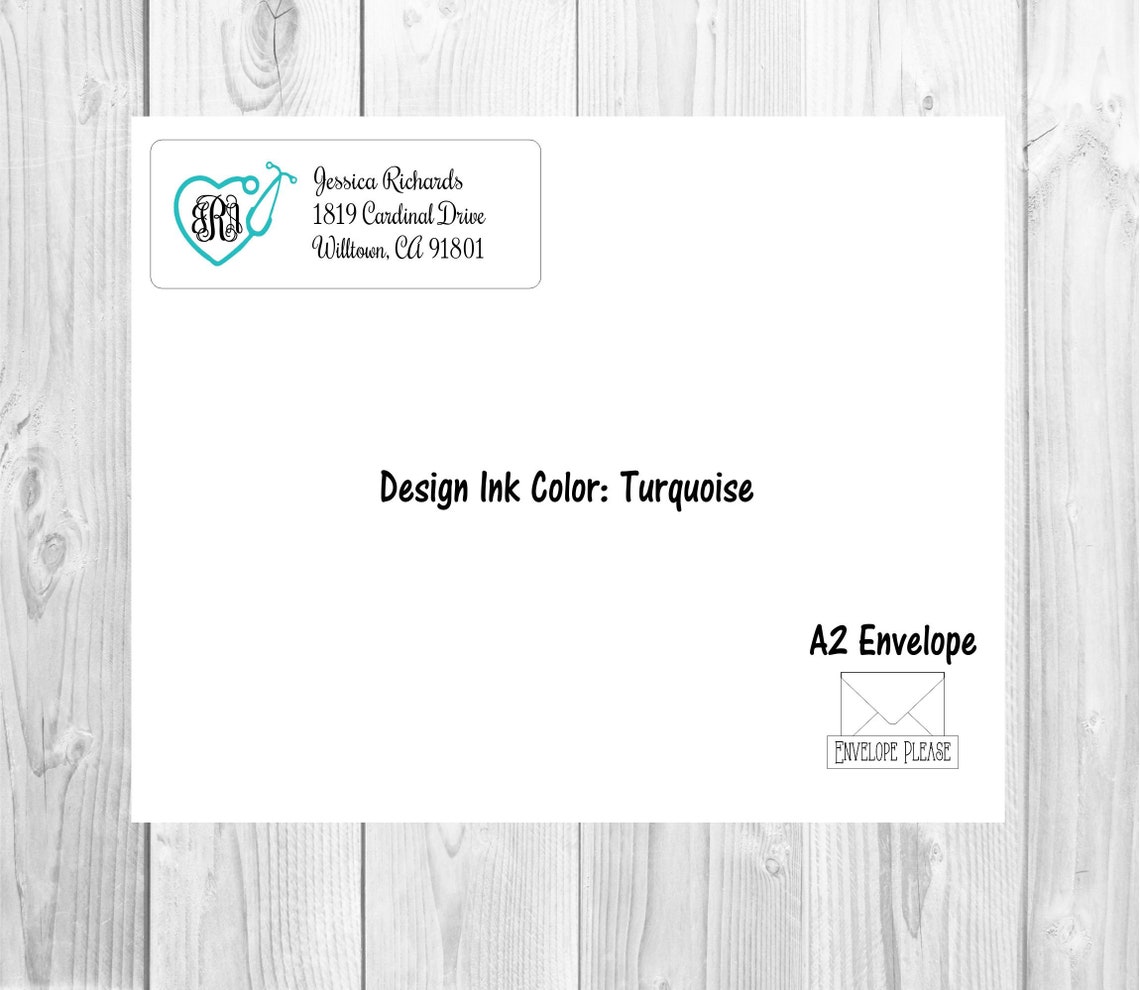 Nurse Stethoscope Address Labels Nurse Monogram Return Etsy