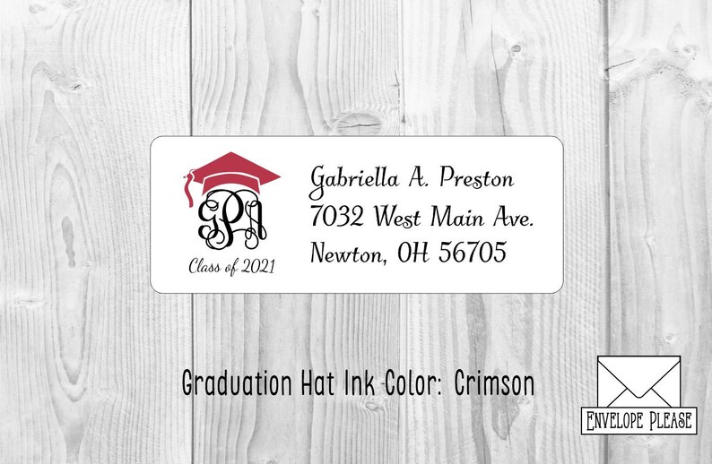 Graduation Class of 2021 Monogram Return Address Labels