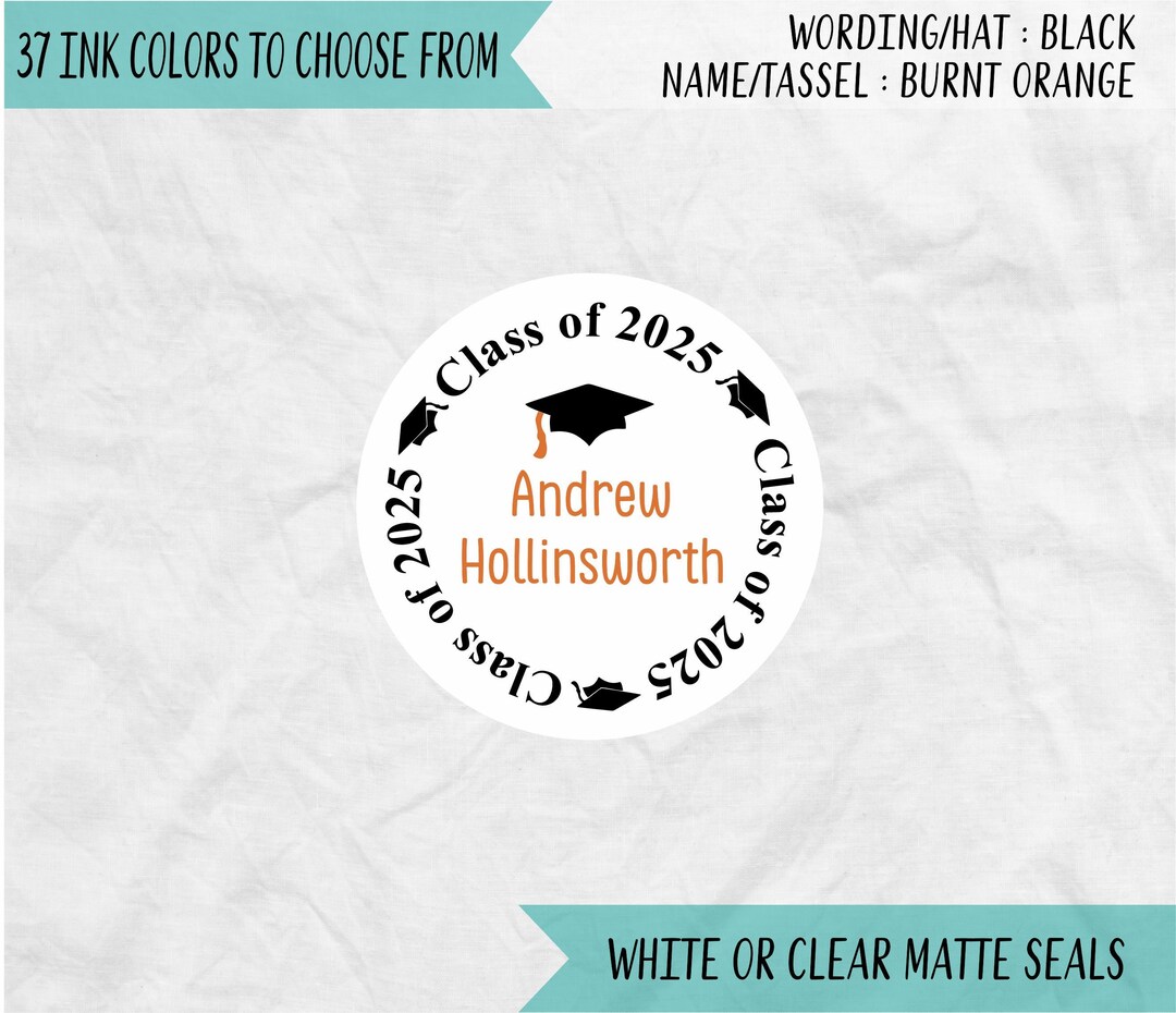 Class of 2025 Round Graduation Envelope Seals, Graduation Announcement ...