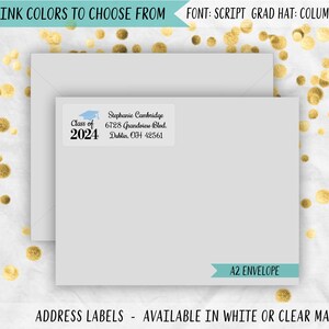 Graduation Class of 2024 Return Address Labels, 2024 Senior Announcement Party Address Labels, GR2 Columbia