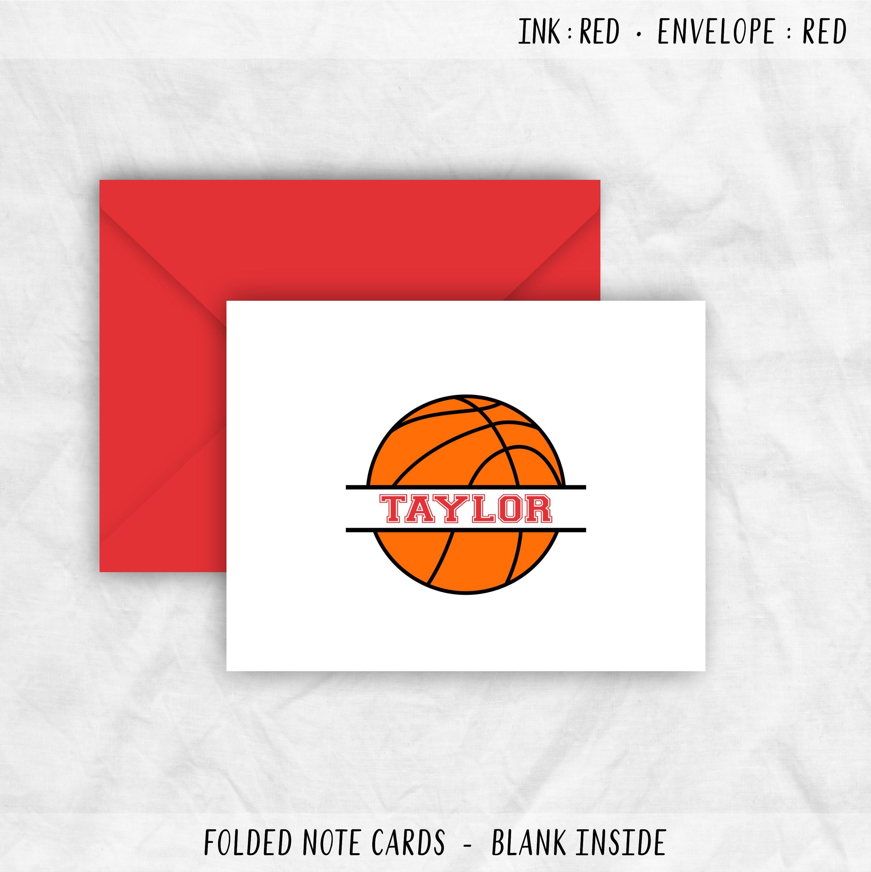 Personalized Basketball Stationery Note Cards: Coach Thank You Gift ...