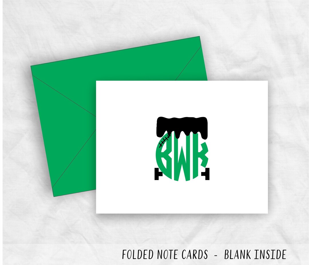 Halloween Monster Monogram Note Cards Stationery Gift, Halloween Party ...