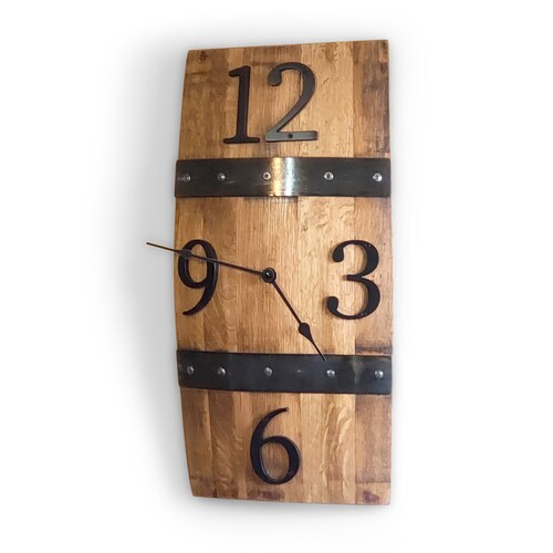 Reclaimed Barrel Stave Wall Clock Etsy Canada