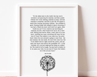 One Tree Hill Full Finale Quote / 8x10 / It's the oldest story in the world... / Digital Print