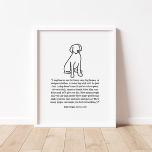 Impression de devis Marley et moi / impression chien / noir et blanc / cadeau pour amoureux des chiens / décoration d'intérieur chien / impression téléchargement numérique 8 x 10