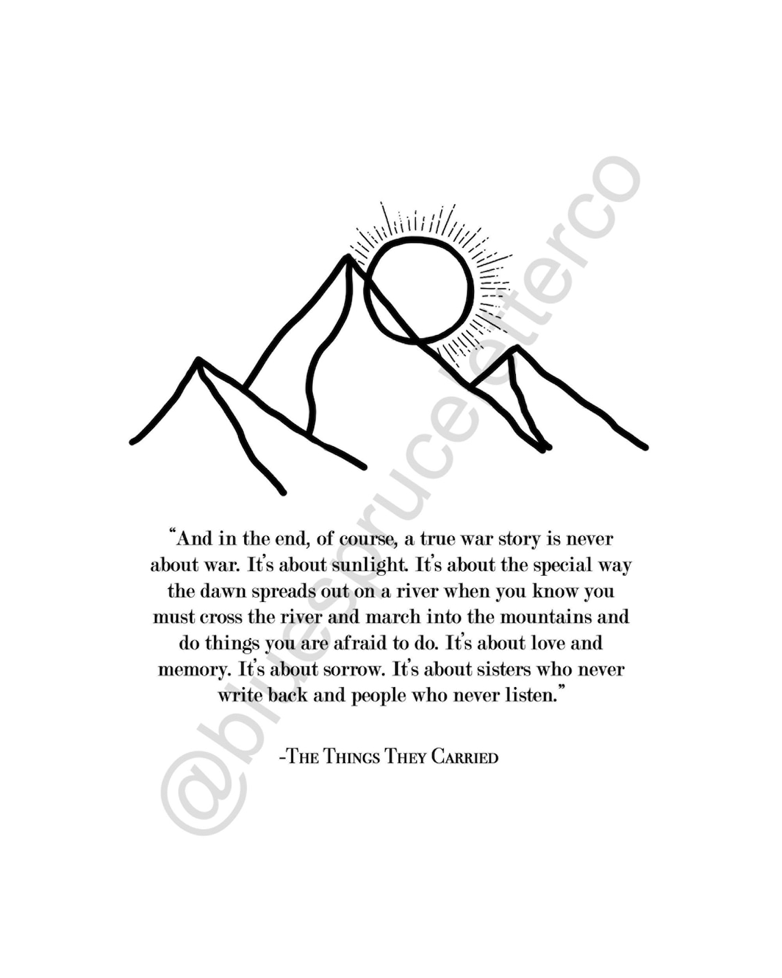 The Things They Carried Quote Print / Tim O'brien Book