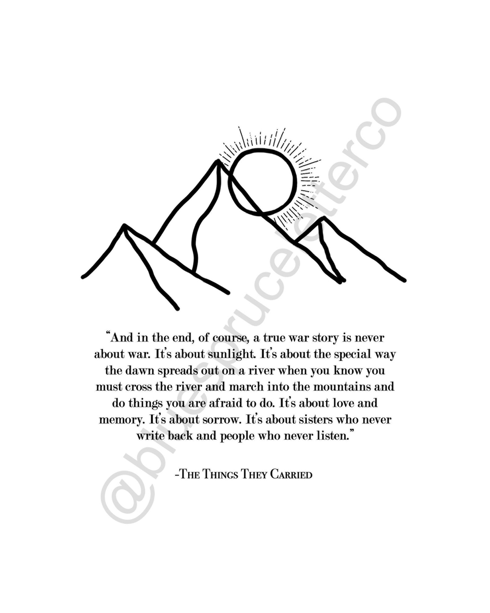 The Things They Carried Quote Print / Tim O'brien Book Quote ...
