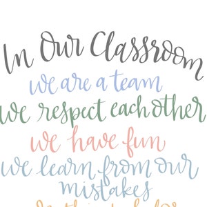 In Our Classroom Print / 16x20 / Classroom Rules Print / digital download / printable / classroom decor / sign
