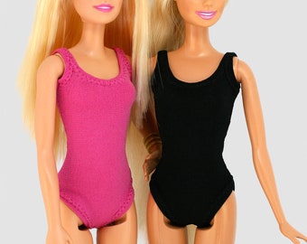 Fashion Doll Badpak (002) - Kleur naar keuze - Doll Leotard - Handgemaakte kleding voor 11,5 inch Fashion Dolls - Lovemade