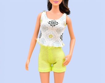 Fashion Doll Pajamas Set (030)- Handmade Clothes For 11.5'' Fashion Dolls - Lovemade