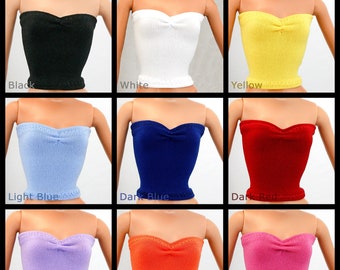 Fashion Doll Tube Top (005) - Color of your choice! - Handmade Clothes For 11.5 inch Fashion Dolls - Lovemade