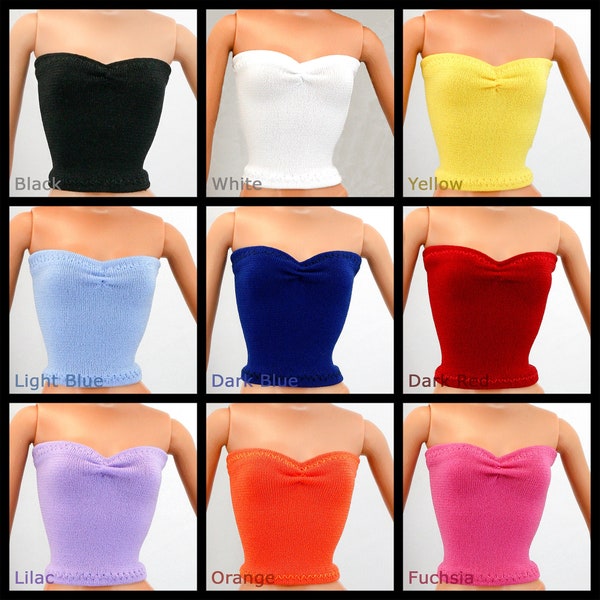 Fashion Doll Tube Top (005) - Color of your choice! - Handmade Clothes For 11.5 inch Fashion Dolls - Lovemade