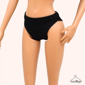 Schwarze Modepuppen Unterhose (016) - passend für 30 cm Modepuppen - handgefertigte Unterwäsche - Modepuppenunterwäsche