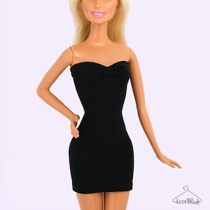 Simple Strapless Doll Dress (023) For 11.5" Fashion Dolls, 12" Fashion Royalty, Poppy Parker, Silkstone Dolls – Handmade Doll Clothes