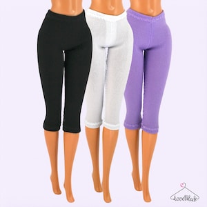 Capri-length Doll Leggings (008) – Fits 11.5 inch Fashion Dolls / Standard Body – Handmade Fashion Doll Clothes