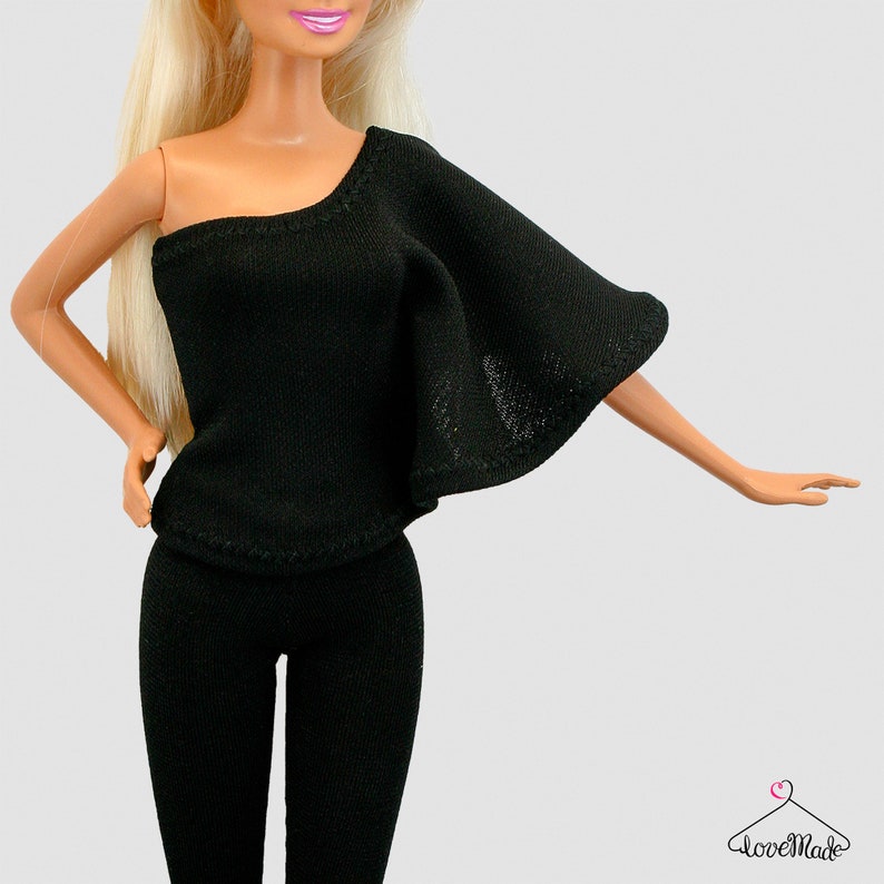 Fashion Doll Top 015 Color of your choice One Sleeve Doll Shirt Handmade Clothes For 11.5 inch Fashion Dolls Lovemade image 2