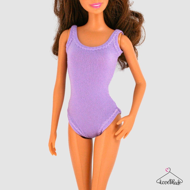 Fashion Doll Swimsuit 002 Color of your choice Doll Leotard Handmade Clothes For 11.5 inch Fashion Dolls Lovemade Lilac