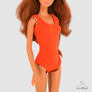 Fashion Doll Swimsuit 002 Color of your choice Doll Leotard Handmade Clothes For 11.5 inch Fashion Dolls Lovemade Orange