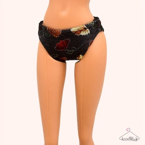 Brown Floral Doll Panty (017) - Handgefertigte Unterwäsche für 11.5&quot;Standard Body Fashion Dolls