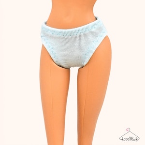 L. Cyan Puppenunterhose (010) - passend für 11.5 Inch Fashion Dolls - Handmade Fashion Doll Unterwäsche - Puppenkleidung