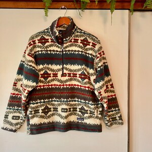 Patagonia patterned quarter zip shop