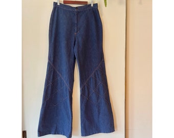 Vintage 70’s High Waisted Wide Leg Jeans Bell Bottoms 29”waist Hippie Boho