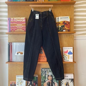 Vintage 90’s Deadstock TOGETHER! High Waisted Tapered Leg Black Denim Jeans 25” zipper details
