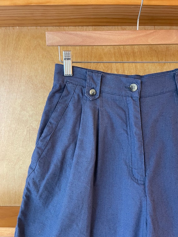 Vintage 90’s Slate Blue linen blend high waisted … - image 10