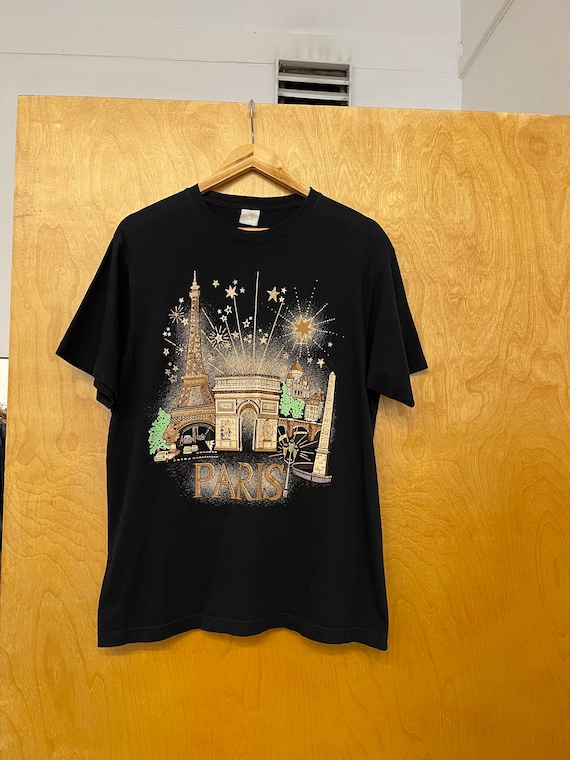 Vintage Paris Landmarks Tourist Travel T-shirt siz