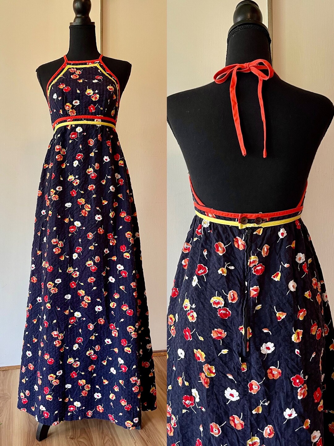 Vintage 1970s Statement Sleeve Dress | XS/S