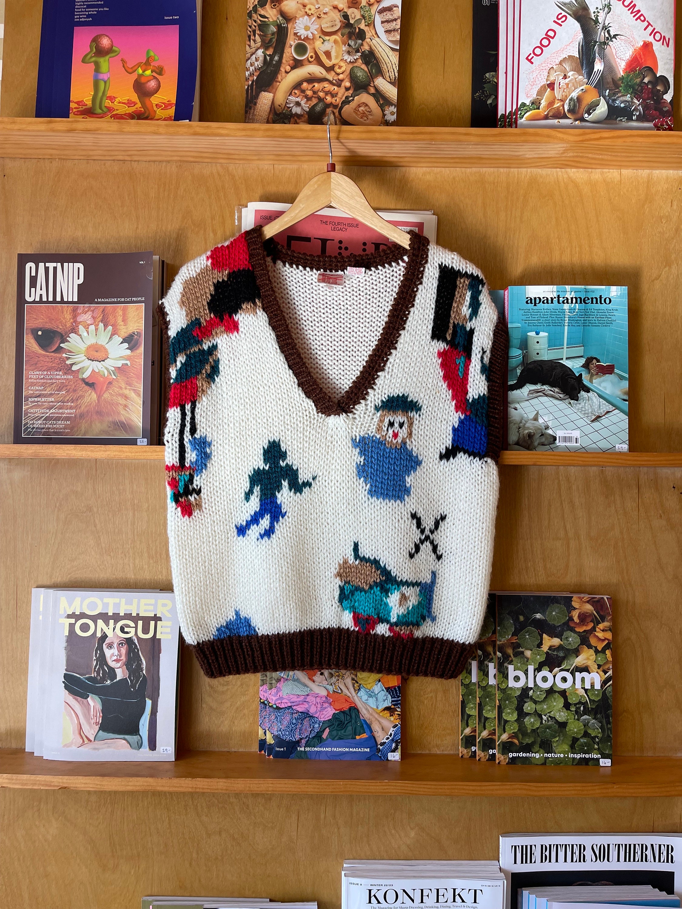 Vintage 80's Chunky Abstract Design Sweater Vest by