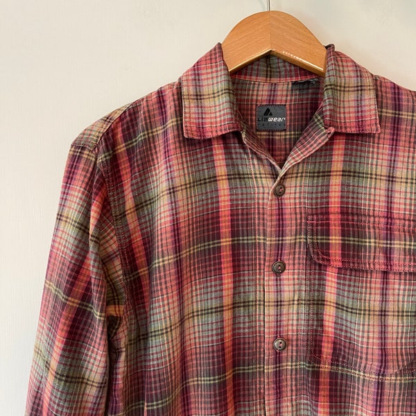 Vintage 90’s Liz Claiborne LIZWEAR Autumnal Plaid Top print size PETITE cotton