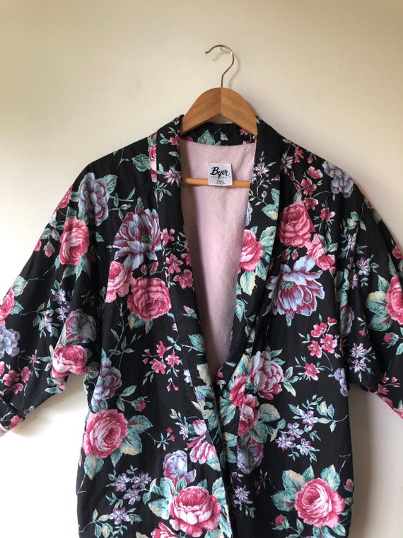 Vintage 80's Floral Print Blazer Oversized Fit Bo… - image 6