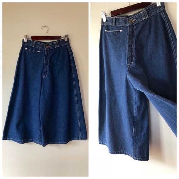 denim gaucho pants