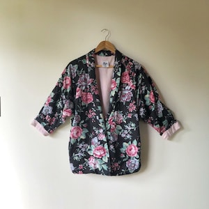 Vintage 80&#39;s Floral Print Blazer Oversized Fit Boxy size Small Byer California