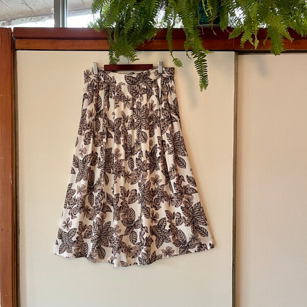 Tropical Palm Leaf Print Skirt