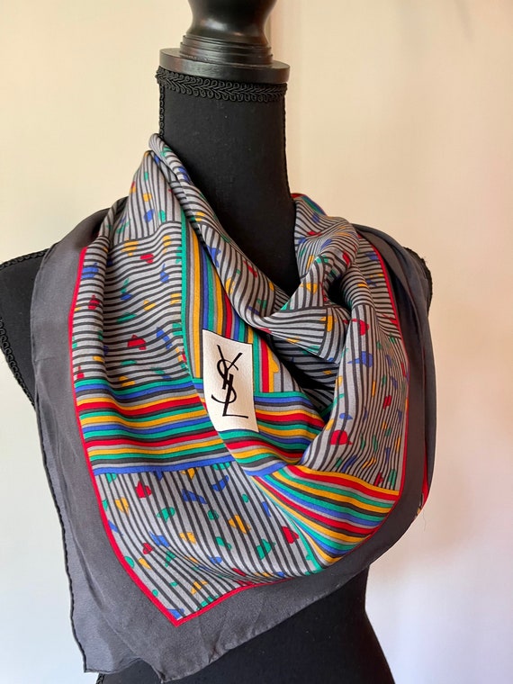 Gorgeous vintage Yves Saint Laurent silk scarf ra… - image 3