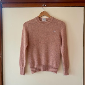 Vintage 80’s IZOD Lacoste pink heathered wool sweater xxs pull over style