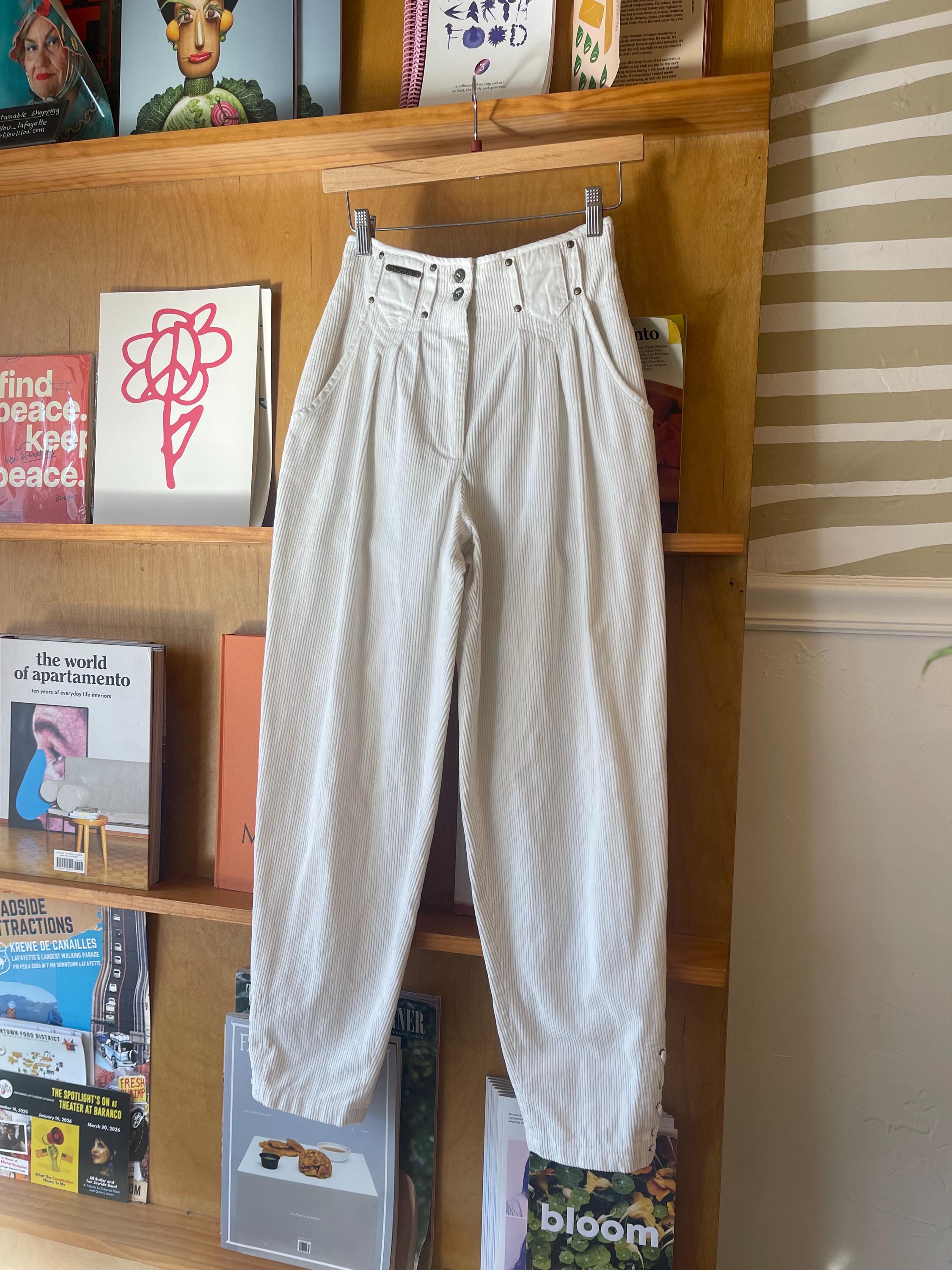 Vintage 90's TOGETHER White Wide Wale Corduroy High Waisted