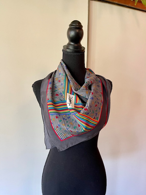 Gorgeous vintage Yves Saint Laurent silk scarf ra… - image 1