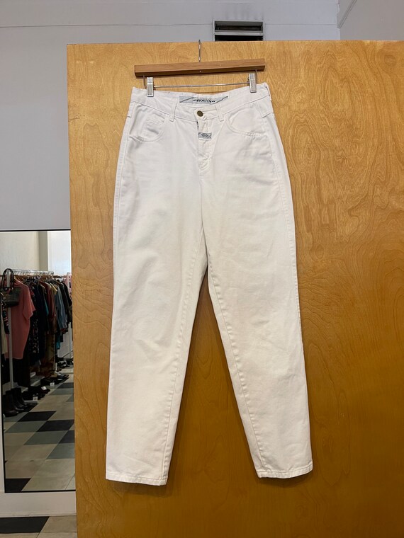 デニム・ジーパン Marithe + Francois Girbaud W HIGH STRAIGHT DENIM PANTS white DENIM - MARITHE FRANCOIS GIRBAUD