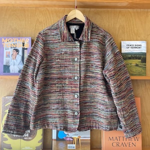 Vintage 90’s Coldwater Creek multicolored textured woven jacket size L