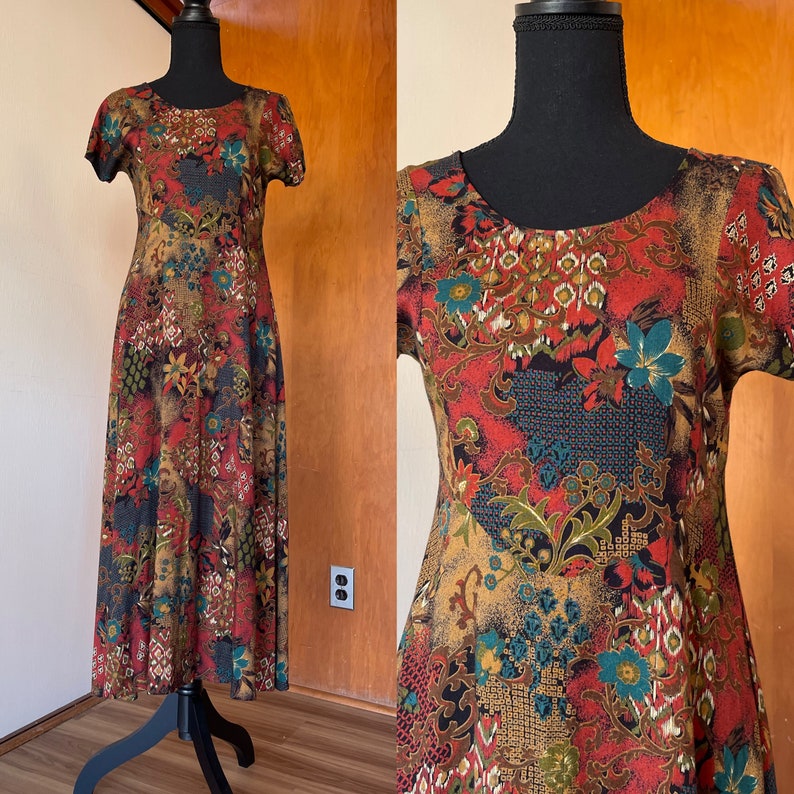 Lovely Vintage 90s All That Jazz Floral Aline Dress Size 5/6 Etsy