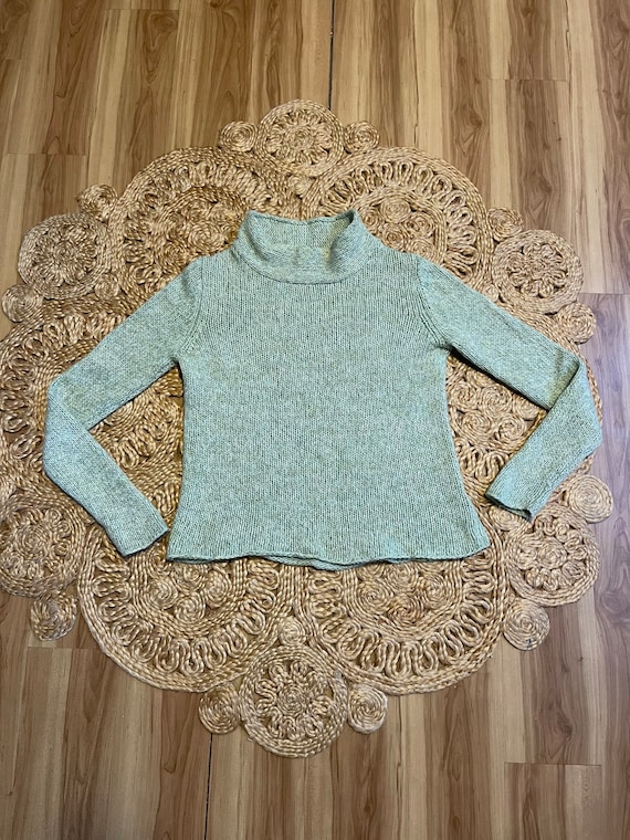 Vintage EILEEN FISHER heathered green sweater pull